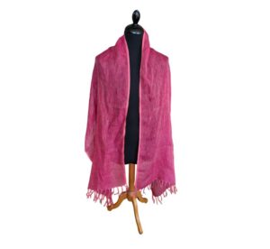 Dark pink Linen Scarf