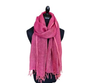 Dark Pink Linen scarf
